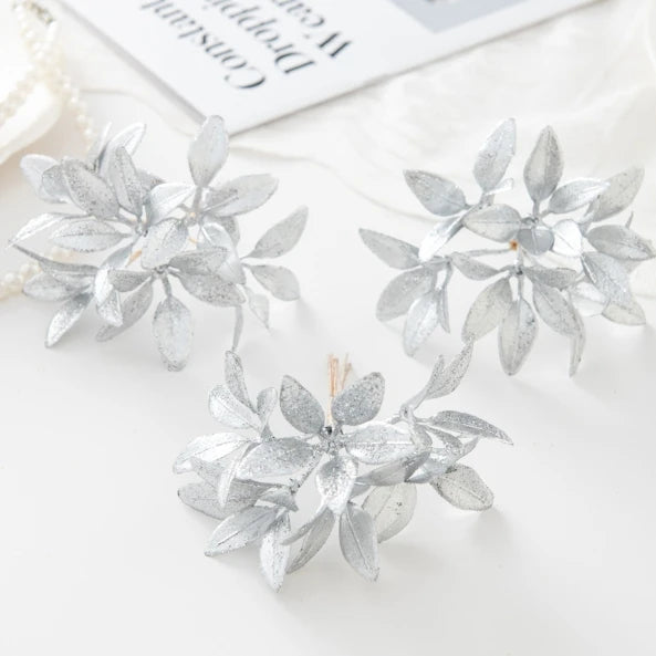 guirlande feuilles or argent decoratives exterieur anniversaire decoration noel festive