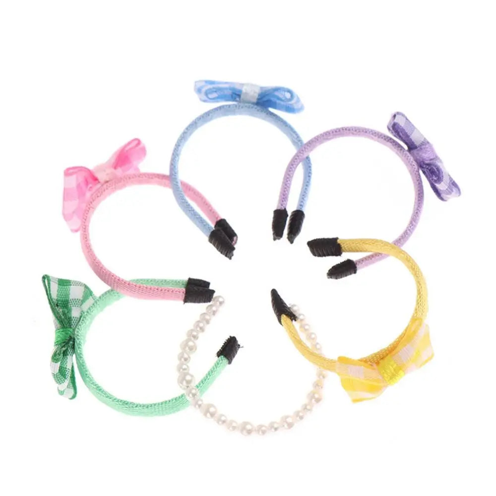 bandeau cheveux enfantin carreaux violet bleu jaune vert rose blanc clip métal 3cm