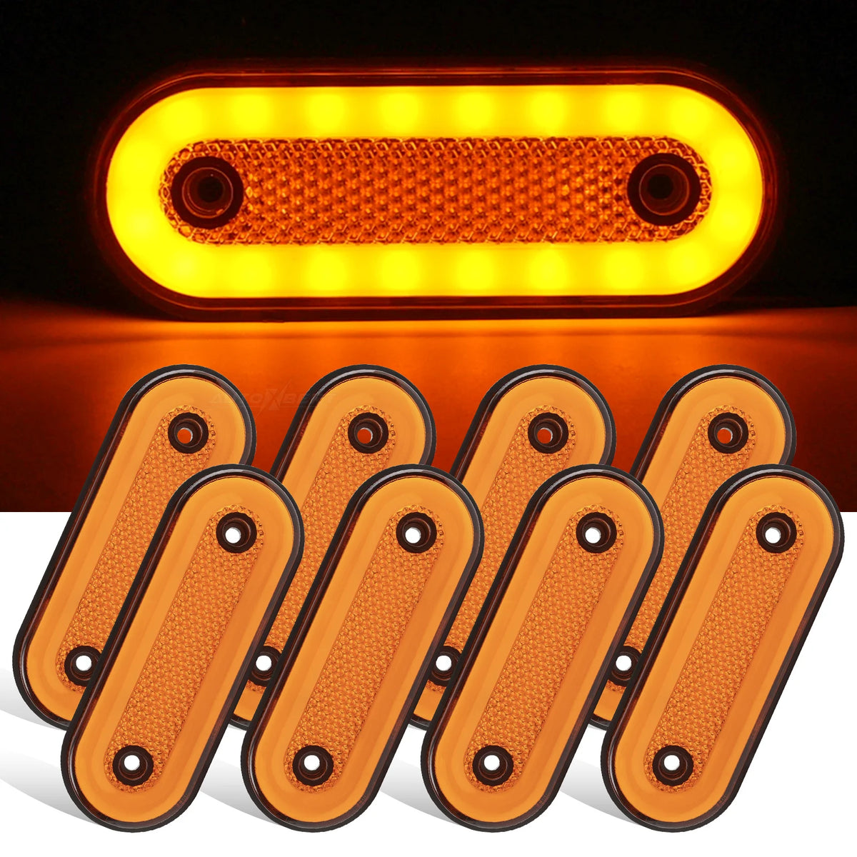 lampe led orange moderne 12v 24v grille micro réflecteurs côté voiture camionnette camping car