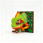 décoration murale 3d chameau blocs construction sculpteur animal vert orange rouge gris rose brunes
