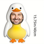 masque photo canard stylisé blanc jaune orange amovible lavable cartoon