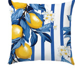 taies d'oreiller coton bleu citron modernes motif feuilles respectueux environnement pièces