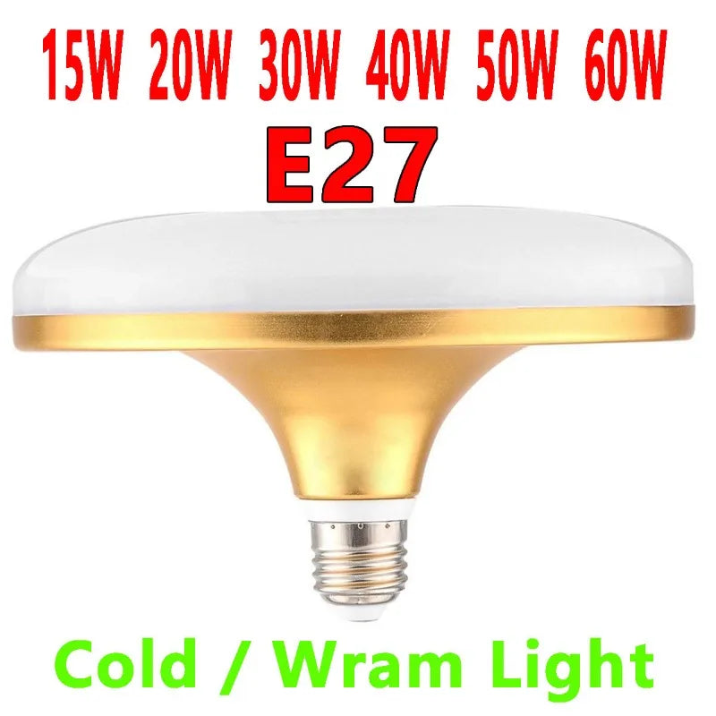 ampoule led ufo e27 ac 220v 15w 20w 30w 40w 50w 60w lumière froide