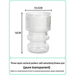 pot fleurs transparent rayures gris blanc moderne hydroponie intérieur succulente