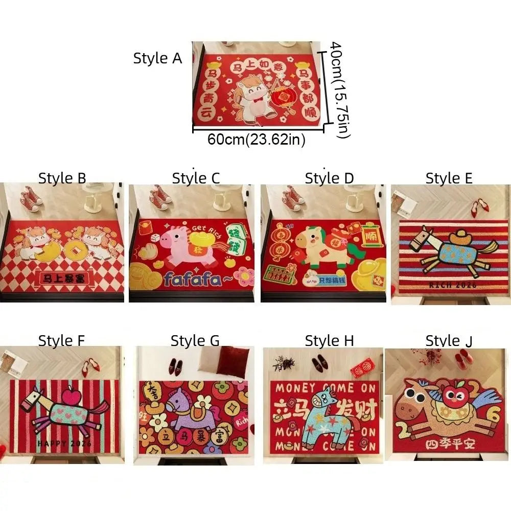 tapis dessin animé personnages chinois rouge bleu blanc résistant antibactéries imperméable