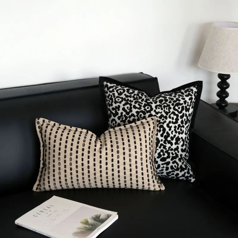housse coussin moderne léopard géométrique 100 polyester adhésif 30x50cm 45x45cm décoration canapé voiture