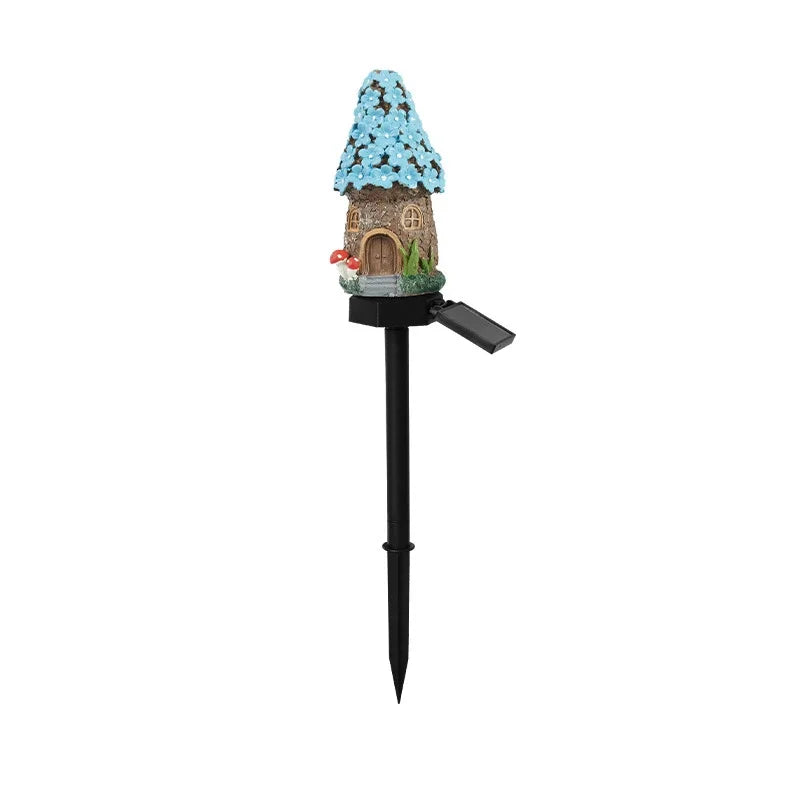 lampe solaire extérieure blanc rouge bleu vert marron texture résinée motifs floraux décoration jardin