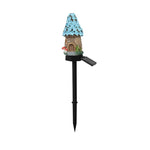 lampe solaire extérieure blanc rouge bleu vert marron texture résinée motifs floraux décoration jardin
