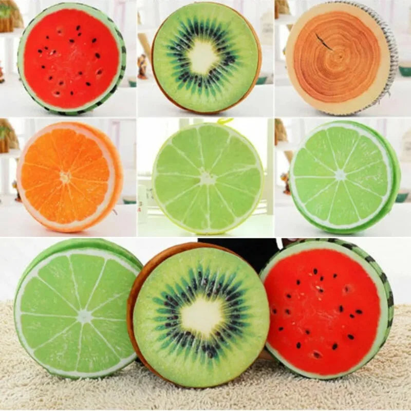coussin fruit pastèque orange imitation réel coton plush lavable lit lecture tête dos rouge