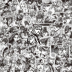 sticker manga personnages noir blanc jojo bizarre adventure josuke kujo jotaro continue logo
