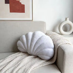 coussin velours coquillage lavable moderne rose bleu violet lit salon chambre