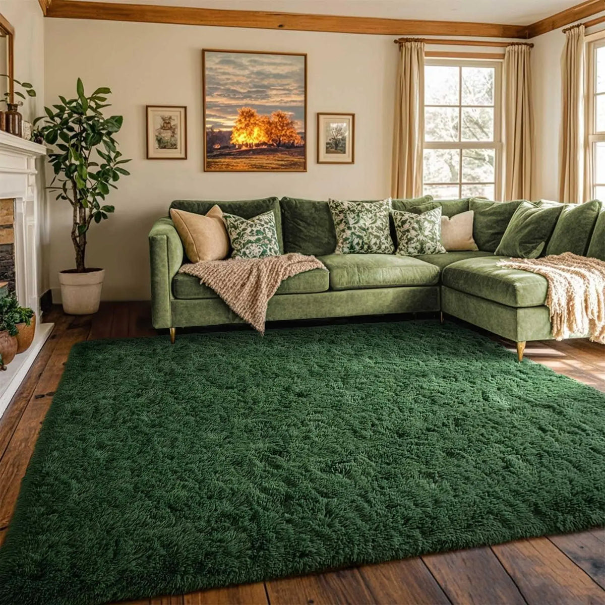 tapis moderne vert foncé doux fourré salon chambre balcon adhésif polyeste qualité spécialité moisture