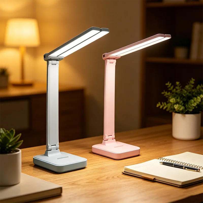 lampe led rechargeable intensité réglable gris rose bleu blanc moderne minimaliste