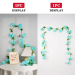 guirlande florale artificielle fleurs soie couleurs bleu vert rose blanc intérieur décoration romantique champêtre