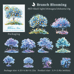 autocollants transparents fleurs colorées arbre feuilles vertes scrapbooking journal intime 10 pièces multicolore