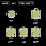 LED COB Chip 10W 20W 30W 50W 100W Blanc Chaud Froid Perforations Carré Clips