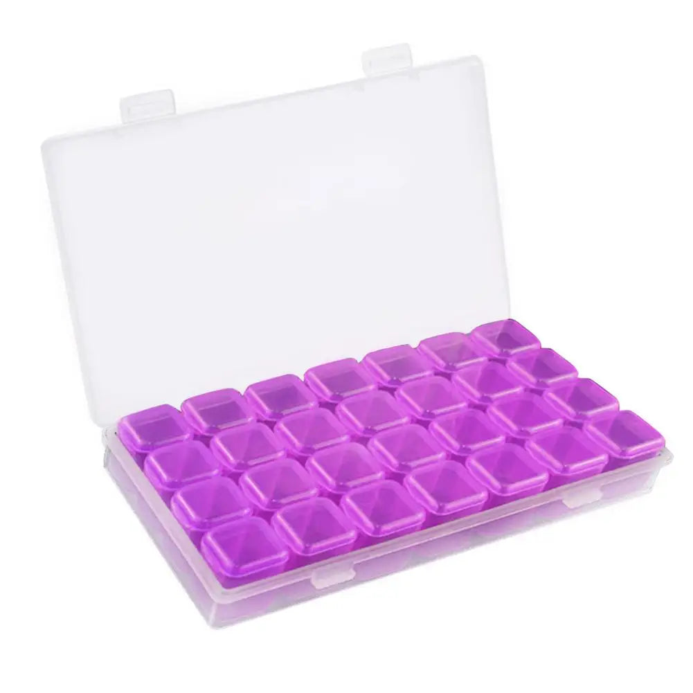 boîte rangement transparent compartiments multicolores accessoires nail art bijoux strass organisation pratique moderne