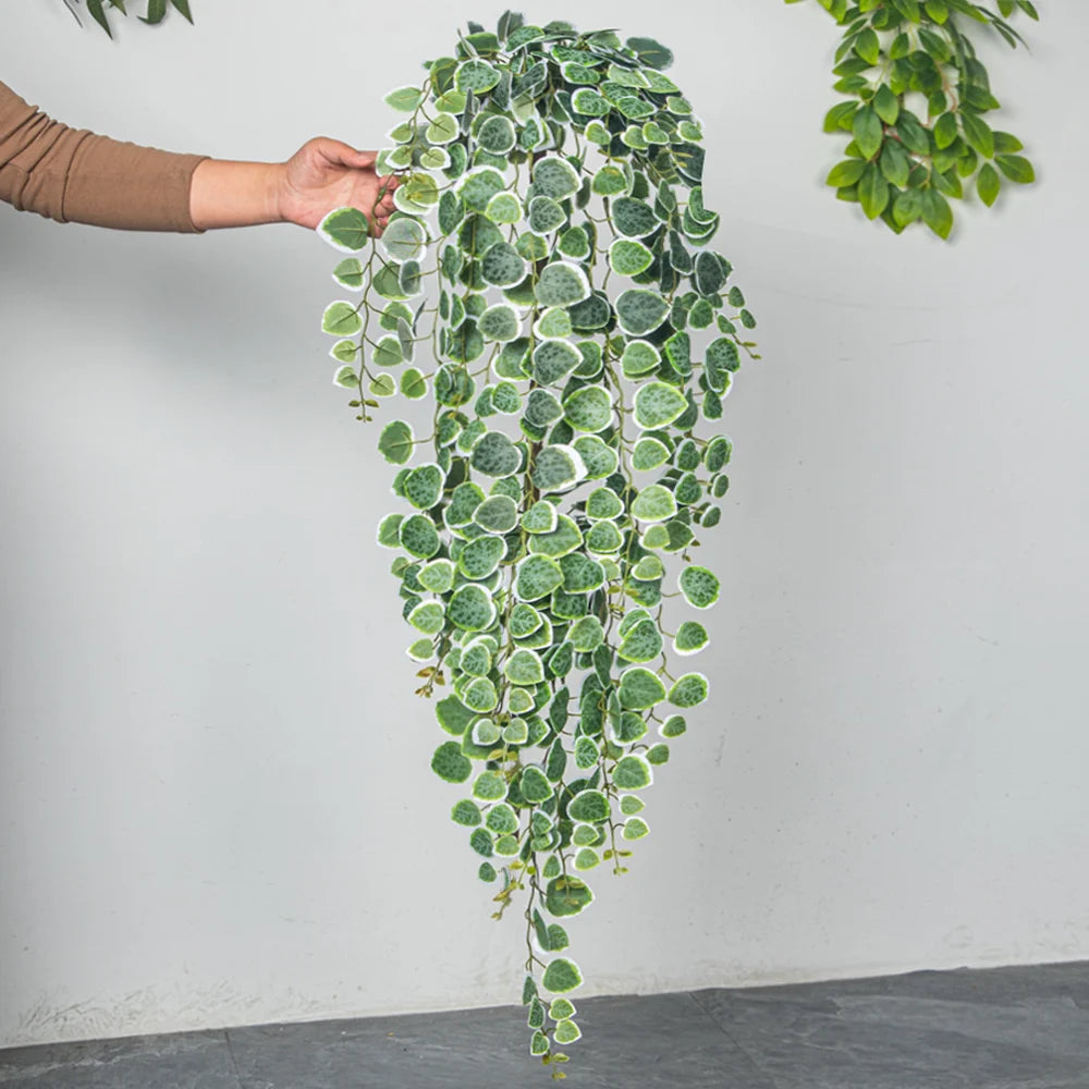 plantes artificielles vigne eucalyptus vert clair feuilles argent plastique moderne extérieur accrochable 60cm 80cm