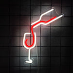 néon lumineux lettrage cheers vin lettres drink blanc rouge bleu rose moderne décoration chambre