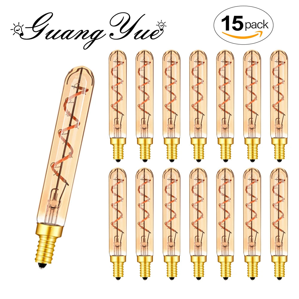 Ampoule LED vintage spirale jaune dorée 2200K E12 E14 250 lumens 120mm