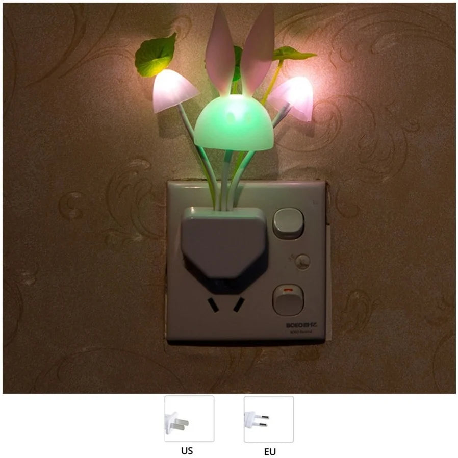 Lampe champignon jaune ambiance tamisée