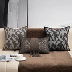 taies d'oreiller carrées rayées noires blanches modernes adhésives 45x45cm coton polyester