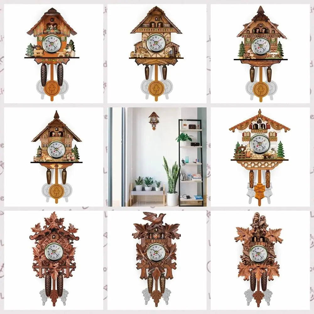 horloge pendule vintage horlogerie ancienne bois naturel motifs traditionnels rustique decoration maison