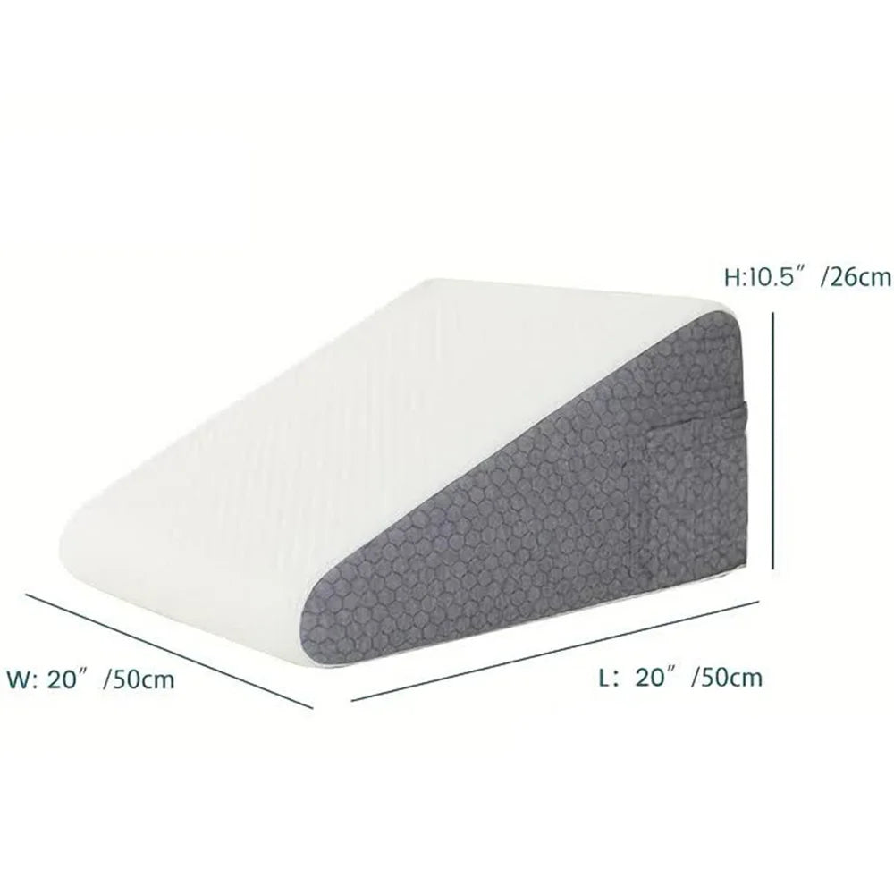 coussin wedge mousse mémoire forme triangle blanc gris antistatique anti ronflement contemporain minimaliste literie