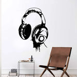 Autocollant mural musical or sur fond gris