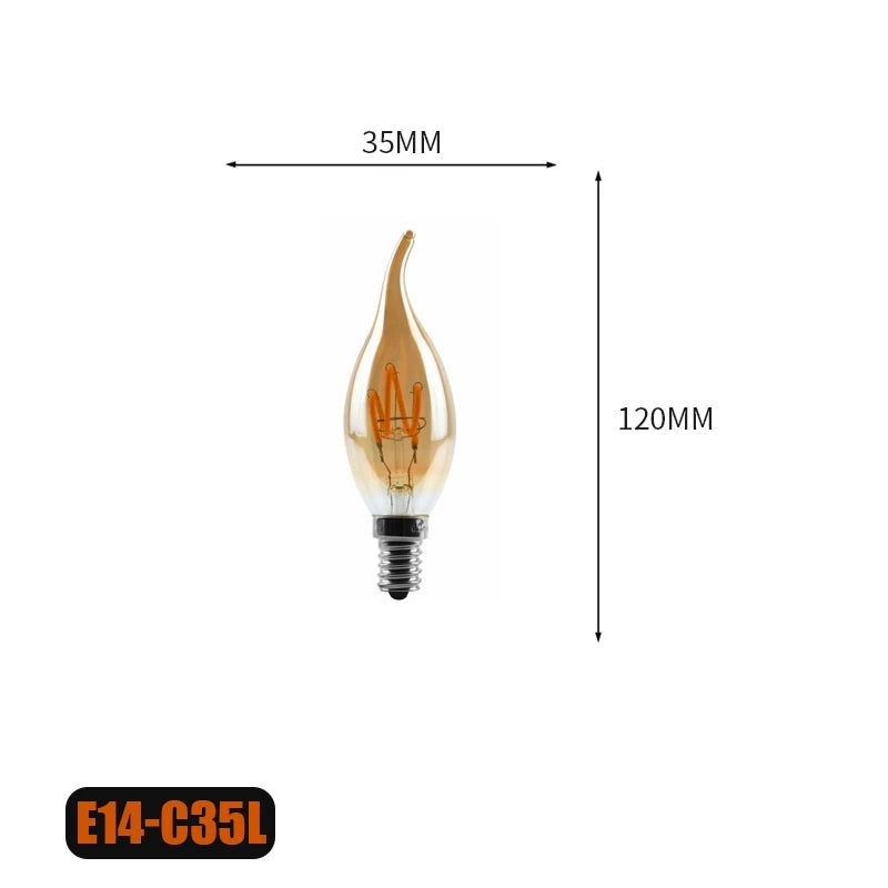 ampoules led spirale dorée vintage écolaire e27 220v 50000h 250 lumens doré translucent