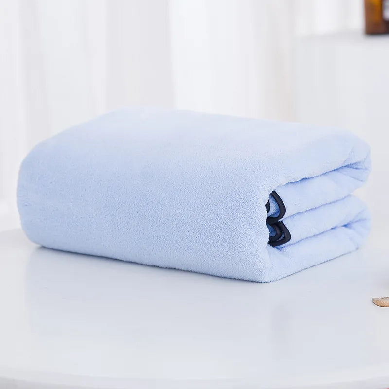 serviette bain absorbante séchage rapide gris rose microfibre corail fleec uni moderne large