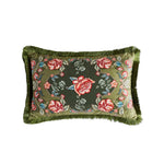 coussin vintage floral rose feuille bleue polyester coton 30x50 45x45 50x50 décoratif chaise canapé
