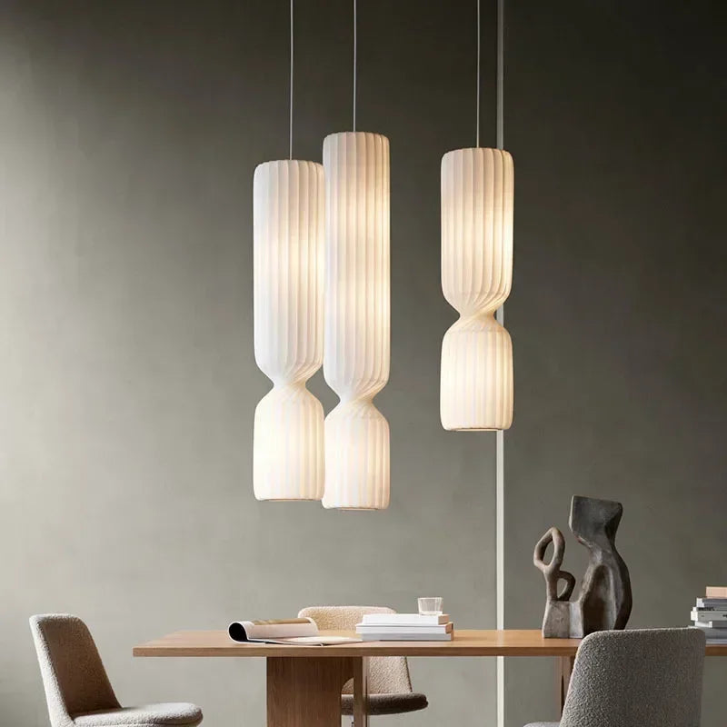 lampe suspension blanc rayures horizontales moderne câble suspendu base câble interrupteur led 249 2000