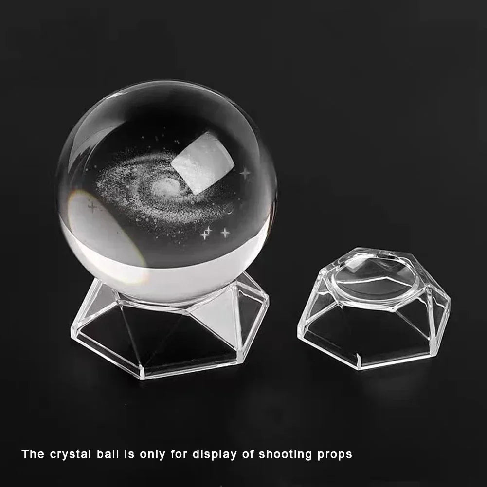 présentoir transparent support présentation acrylique facettes géométriques moderne boule clip base décoration