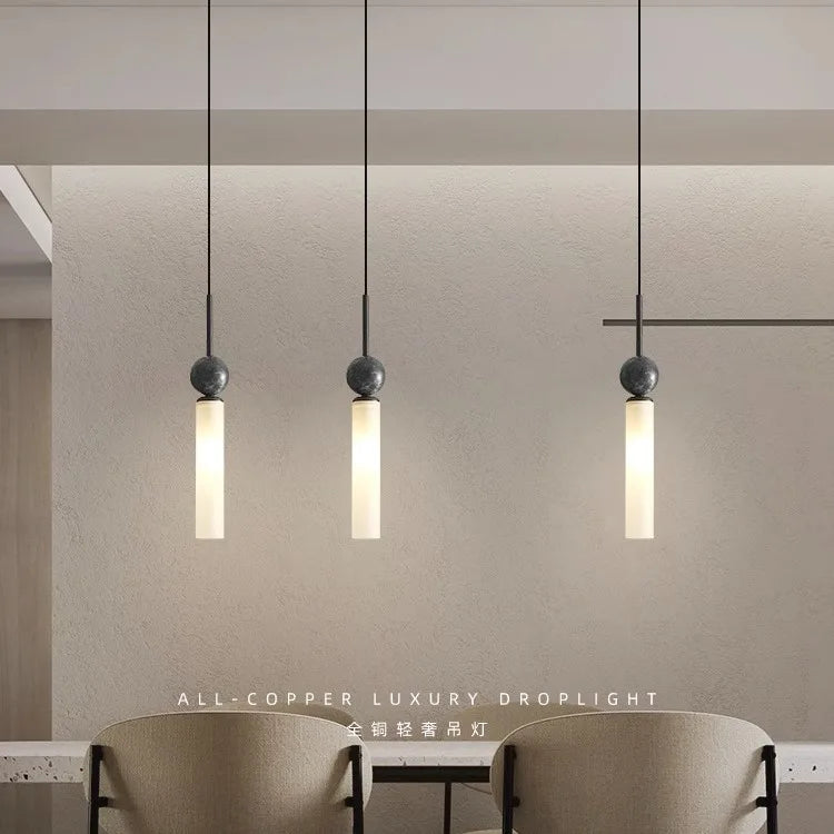 lampe suspendue moderne sphère noire tube blanc doré led salon chambre