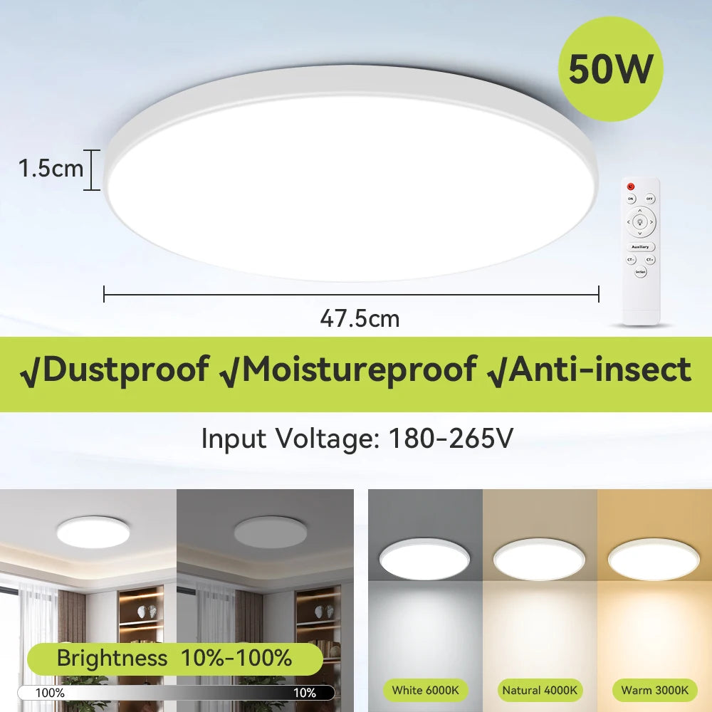lampe led inteligente blanc moderne télécommande flux 249 2000w certifiée rohs ccc