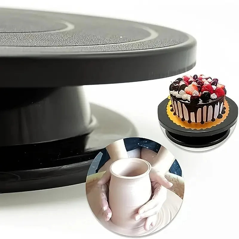 tourne disque rotatif noir anti dérapant sculpture céramique argile décoration gâteau DIY moderne