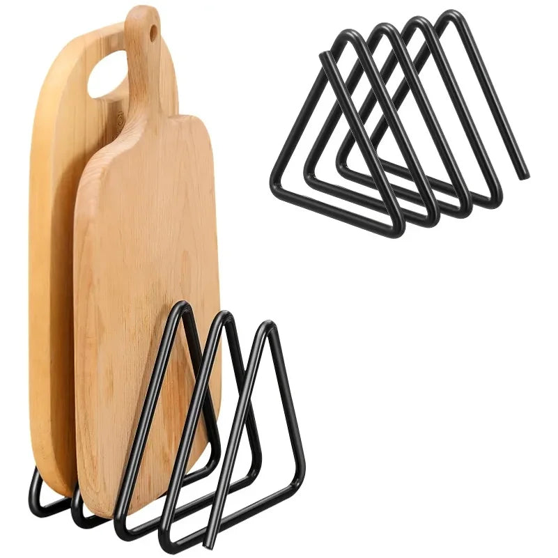 supports cuisine métal noir planches découper bois naturel modernes rechargeables fournis crochets