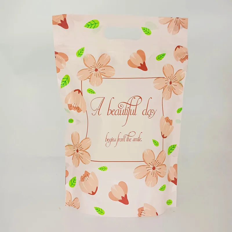 sac plastique chat licorne happy surprise baby nice day poignée détachable occasion anniversaire mariage