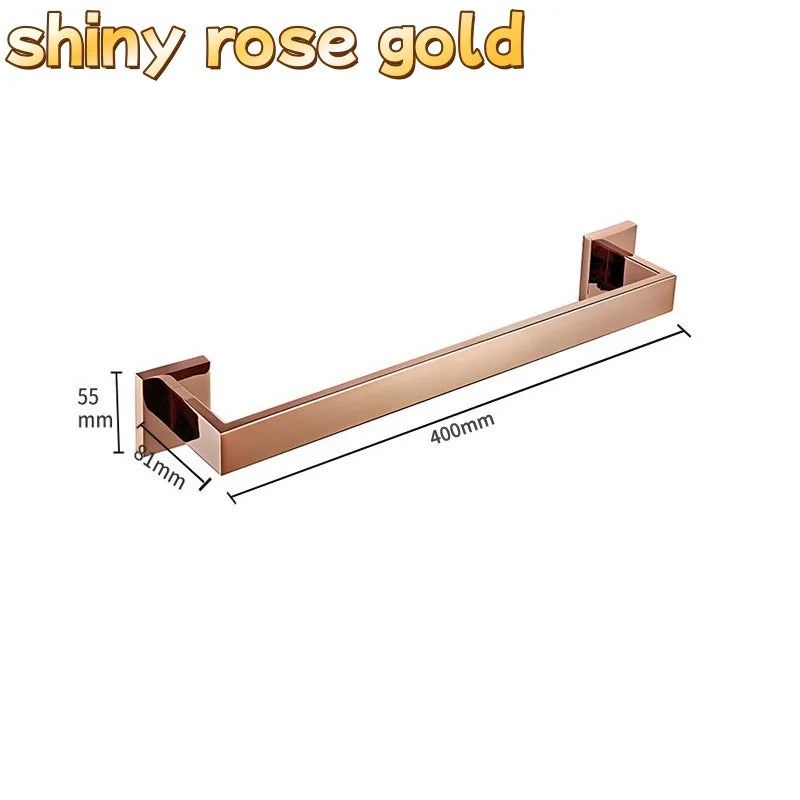 accessoires salle bain or rose moderne porte serviettes mural fixations métal