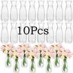 vases transparents striés fleurs artificielles bouquet décoration table moderne maison mariage