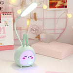 lampe table vert pastel rose pastel dessin animé oreilles lapin moderne pliable recharge usb