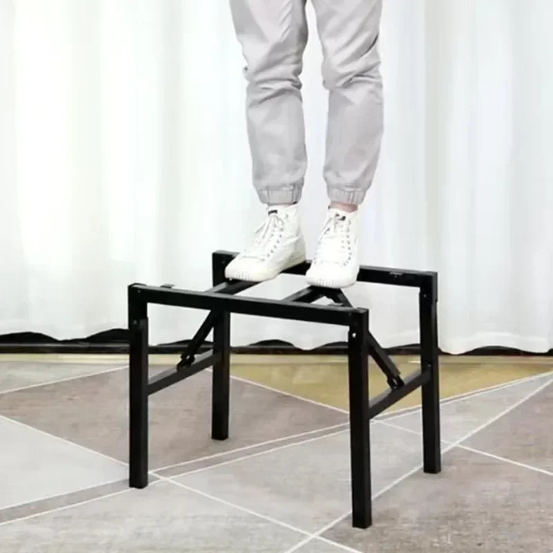 support table pliable métal noir robuste structure moderne pieds fer
