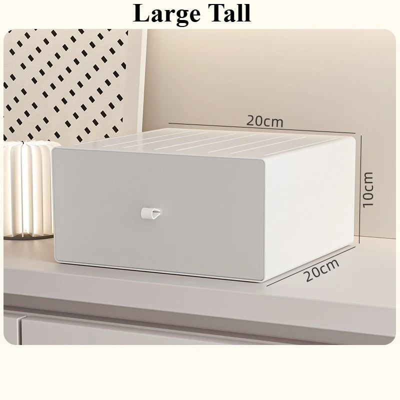 boîtes rangement plastique gris moderne empilables poignées tiroirs articles divers rectangle