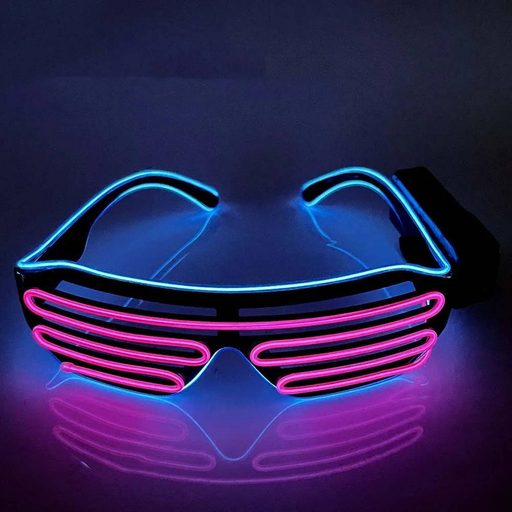 lunettes lumineuses vert bleu rouge noir lignes horizontales modernes occasionnelles halloween anniversaire noël