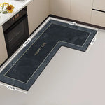 tapis sol moderne gris marbré adhésif salon super absorbant long rectangle