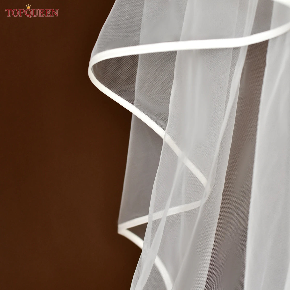 voile mariée deux couches tulle bord satin blanc ivoire attache peigne classique romantique transparent
