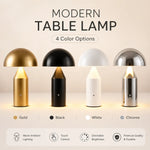 lampe table moderne or noir ambre led controle tactile usb charge chambre contemporaine compact