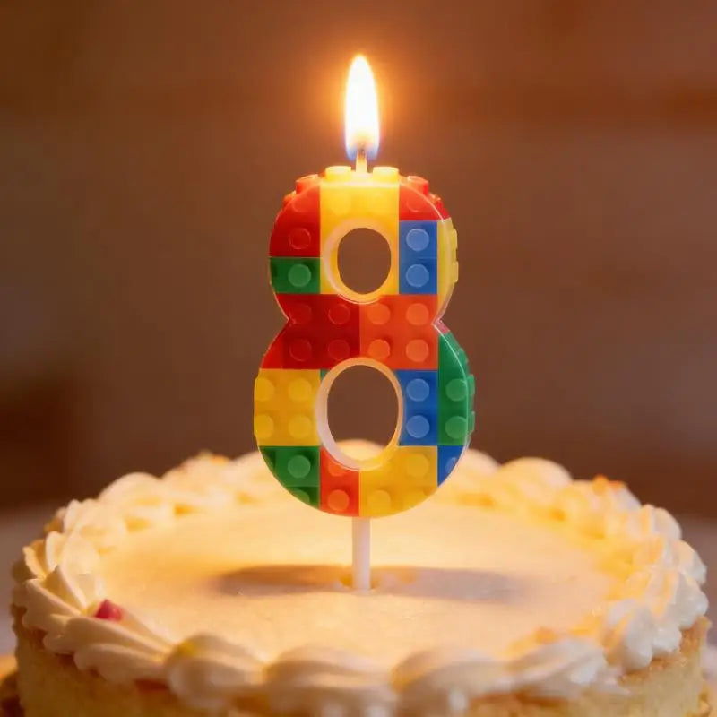 bougies anniversaire chiffres couleurs construction blocs decorative enfantine pique số đến