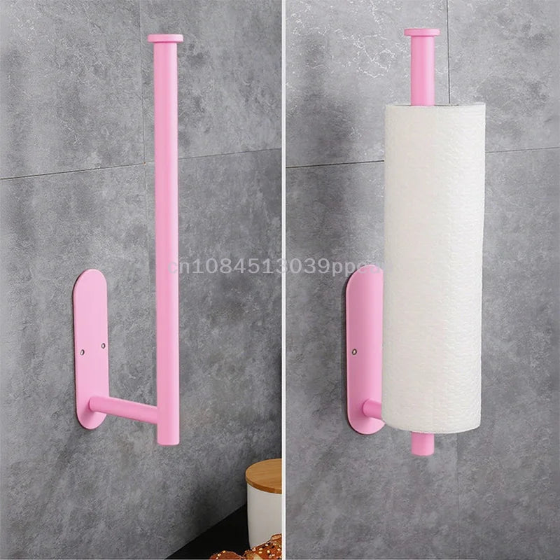 porte serviettes cuisine rose texture cuir moderne adhésif serviettes blanches étagère bois rangement chambre